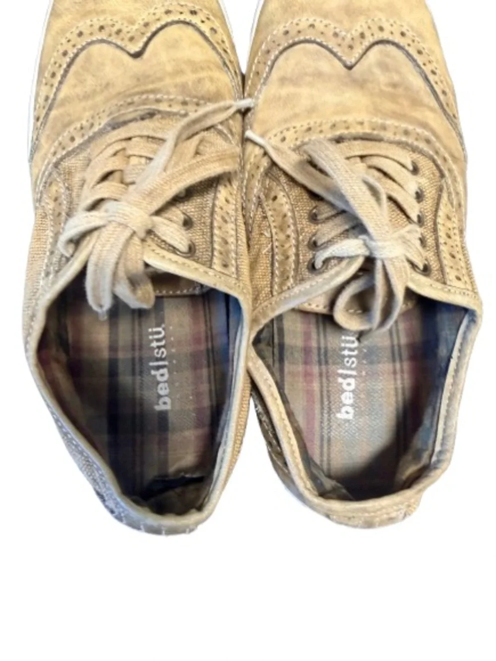 Bed Stu Men’s Distressed Leather Wingtip Oxford Sneakers Brogue Size Unknown